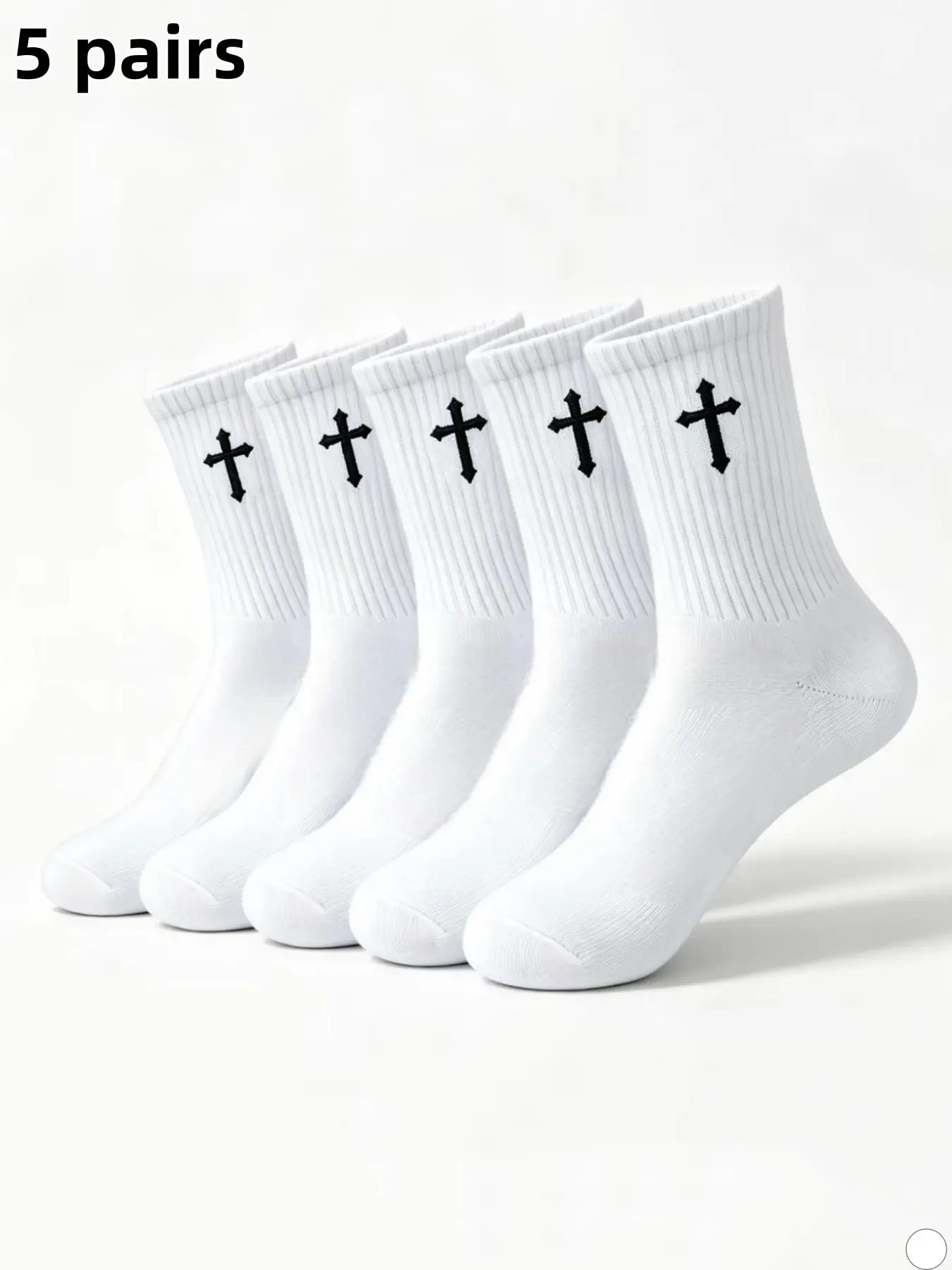 5/10/20 Double unisex Halloween Black and White Gothic Cross Totem Sports Socks, Active Socks, Sweat Absorbent Socks, breathable and sweat absorbing drawstring mouth arch support, versatile for Halloween family parties, home wear, outdoor sports