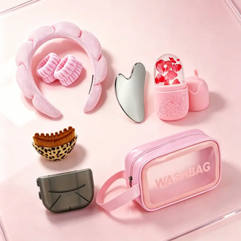 Silicone Ice Roller Set, Facial Massage Brush, Face Massagers, Stainless Steel Gua Sha Board, Storage Bag, Facial Care Tools, Beauty Tools, Reduce Swelling, Tighten Pores, Detoxify Lymph, Relieve Fatigue Pain