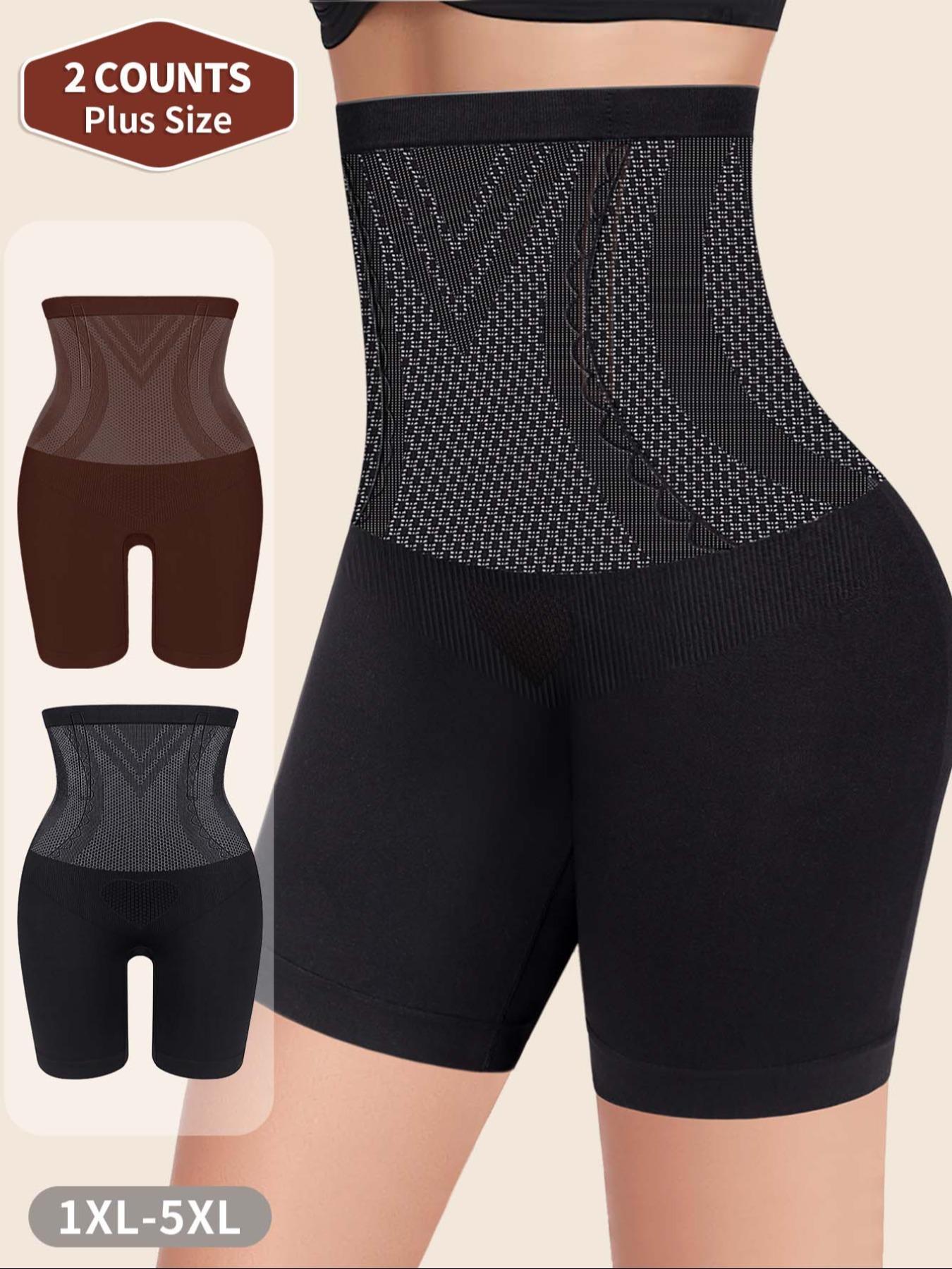 2-Pack MEIYATING  Women's Plus Size High-Waist Control Underwear, Seamless Shapewear Panties, Butt Lifting Leg Sculpting, Premium Quality