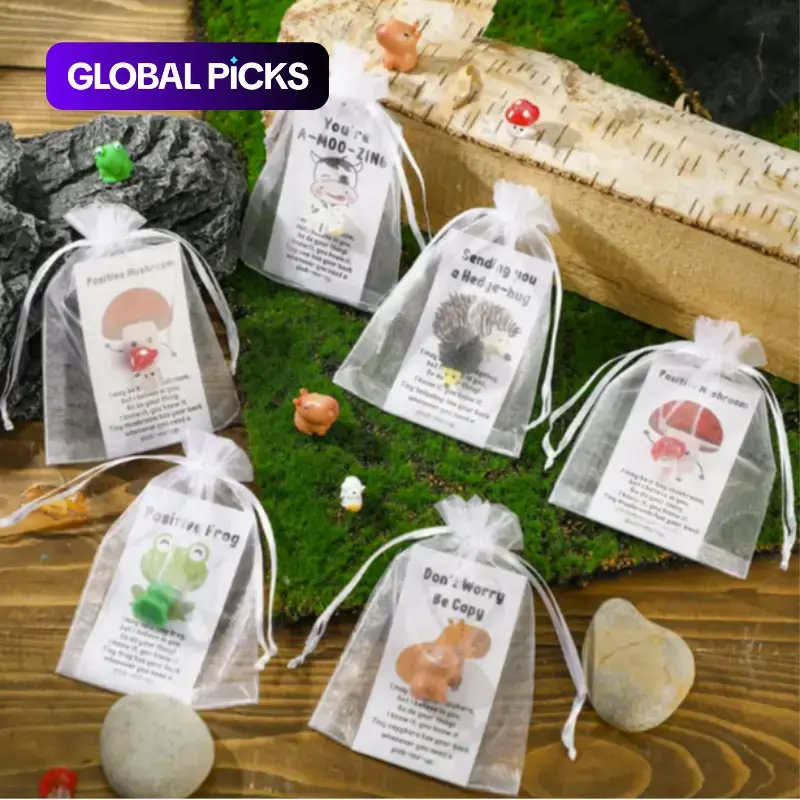 Employee Appreciation Gift Set, Resin Animal Inspirational Cards, Back-To-School Pocket Gifts for Student, Teacher & Colleague, Party Favors Assortment, Class Party Favors with Gift Bag, Bulk Encouragement Gifts, Perfect Gift Bundle #GLOBAL PICKS