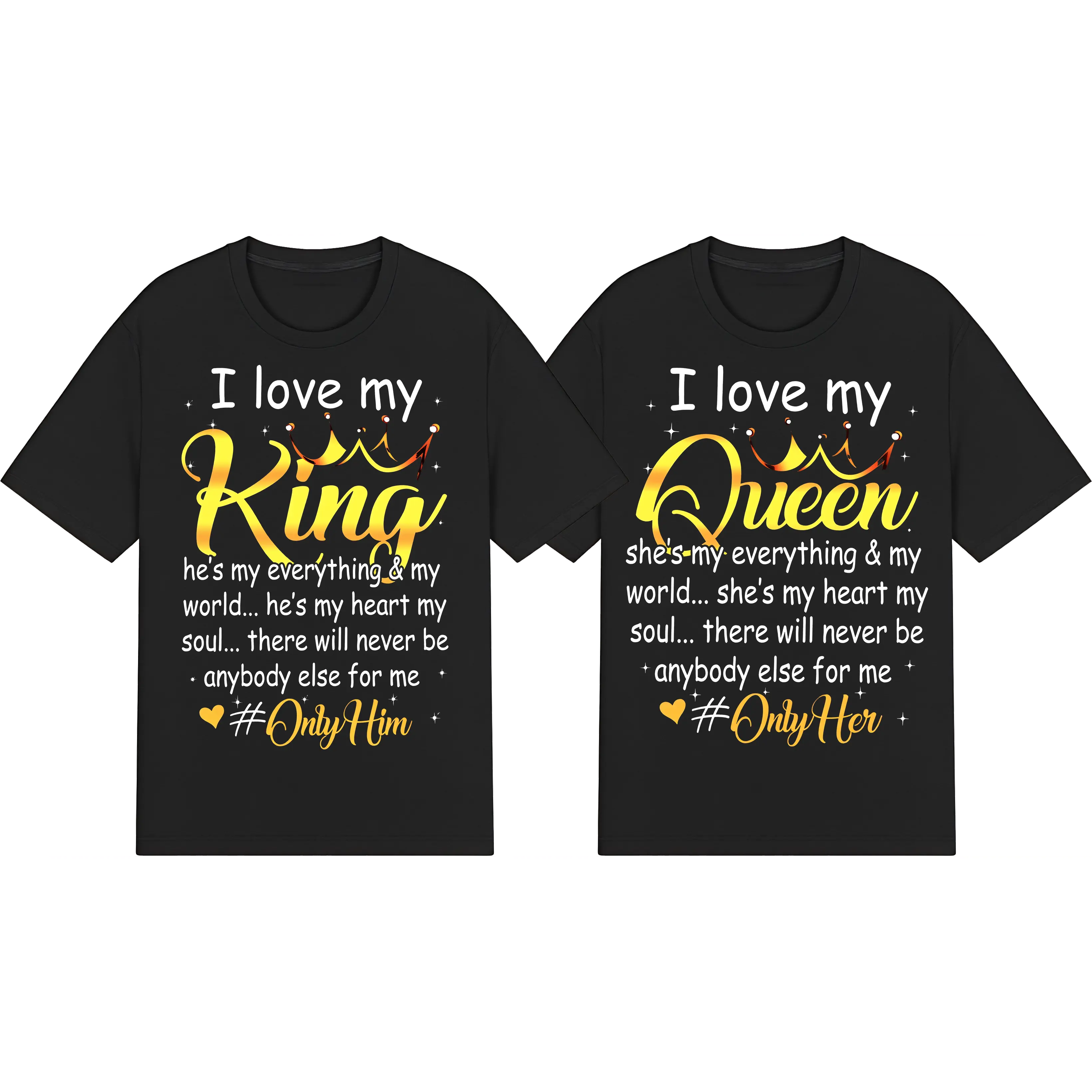 I Love My King Queen Couple Matching Shirt Graphic Couple Hoodies Casual Fleece Fabric Pullover for Women for Men, Menswear Cotton Unisex Apparel Day
