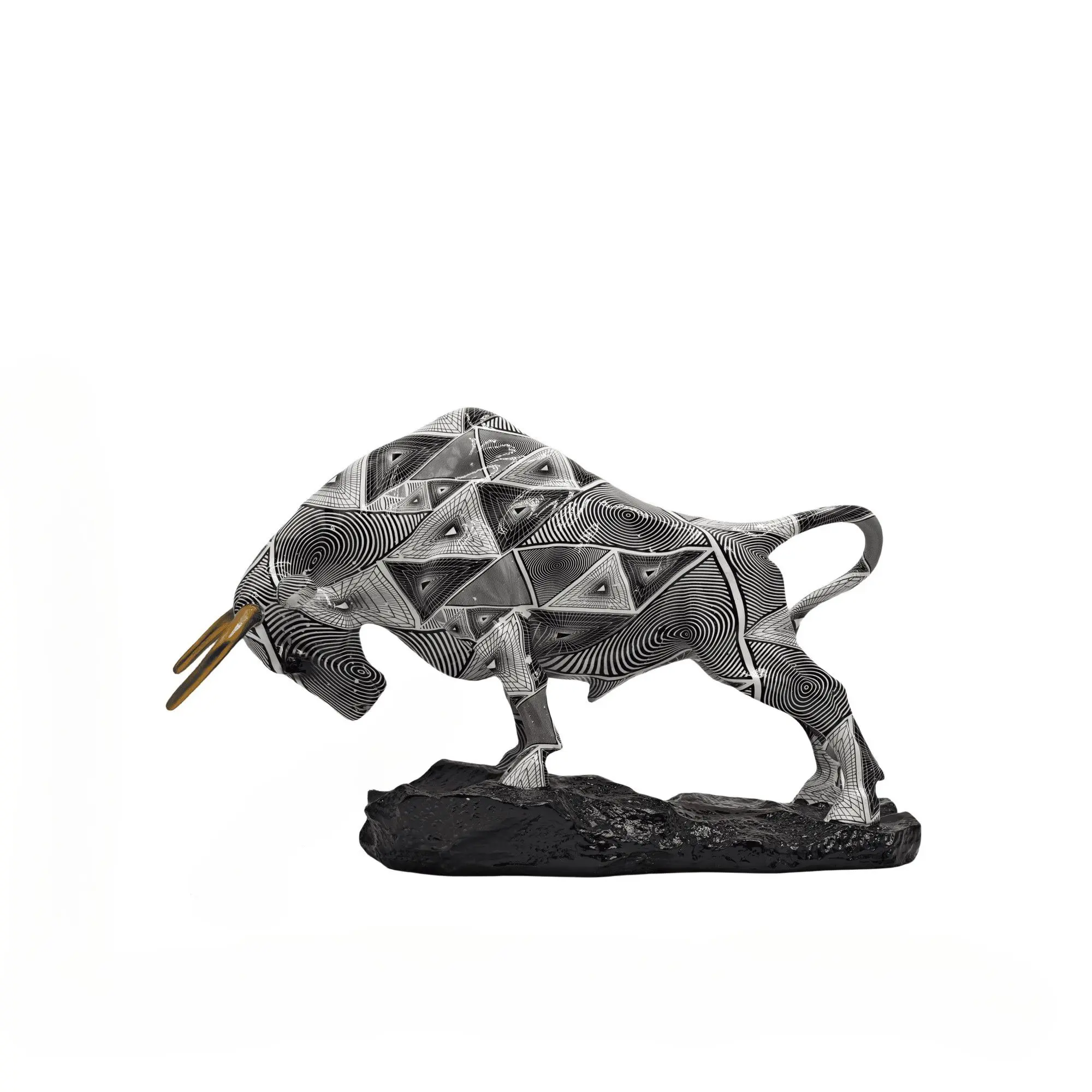 Wall Street-Inspired Bronze Bull Statue, Large Resin Art for Home & Office Decor, Unique Statement Piece to Elevate Your Space, Decorative Ornaments