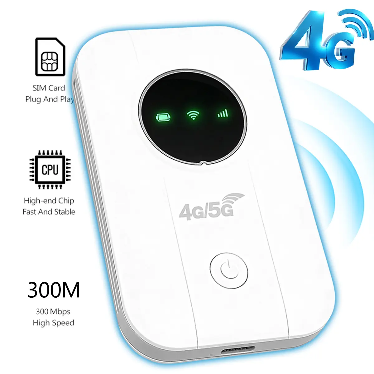 2026 300Mbps 4G LTE Portable WiFi Hotspot,Outdoor WiFi Extender Signal Booster,Pocket-Sized Mobile Router,Long-Lasting Battery,The Essential Travel Companion for Global Internet Access & No SIM Card