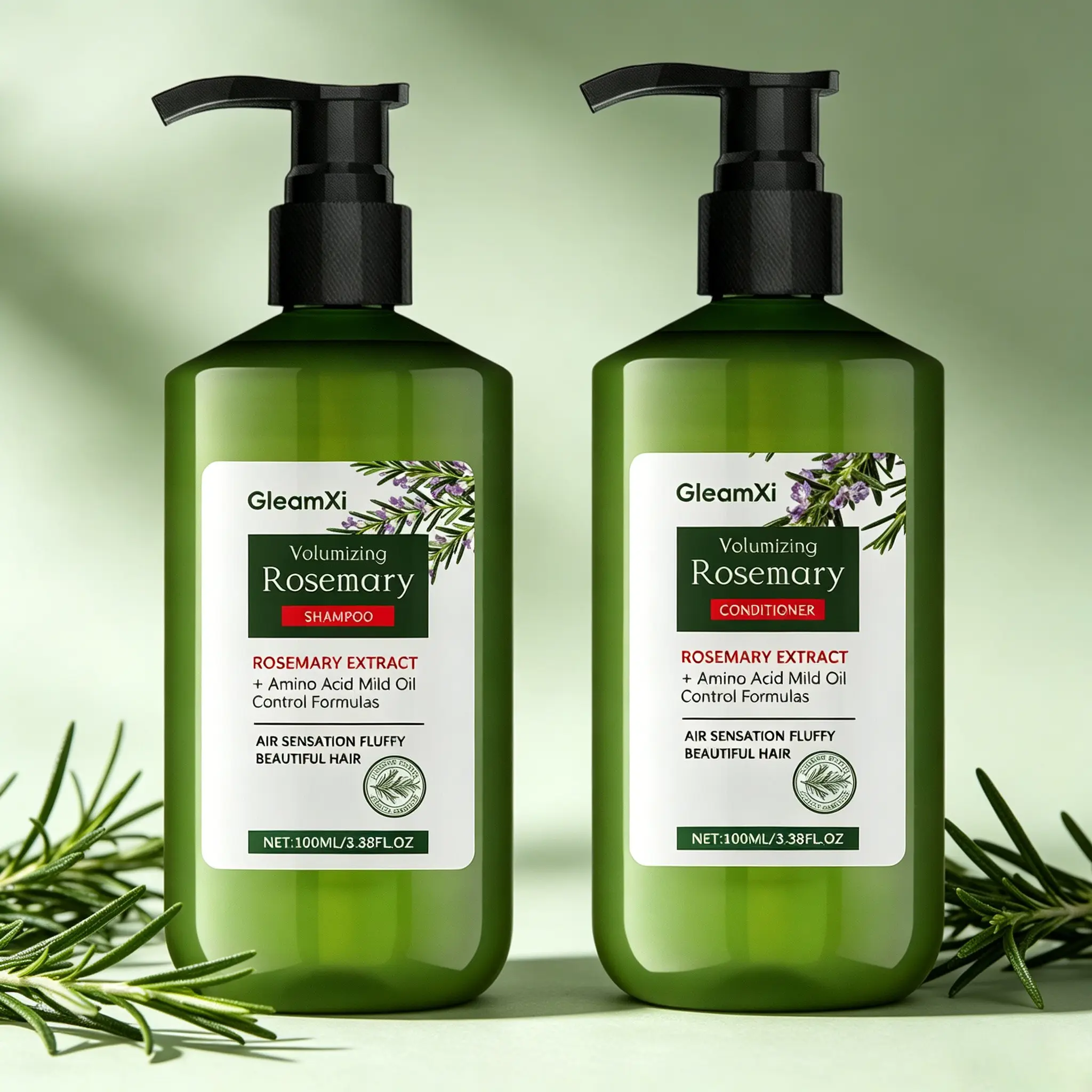 Rosemary Hair Volumizing Shampoo & Conditioner Set (100ML+100ML), Gentle Nourishment, Softens Hair, Reduce Friction, Daily Refreshing Care