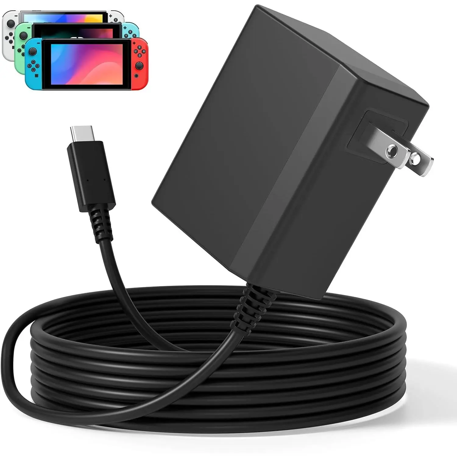 for   Charger AC Adapter,Power Cord Compatible with  Lite/OLED/Steam Deck-39W 15V 2.6A   with 5FT USB C , TV Mode Support