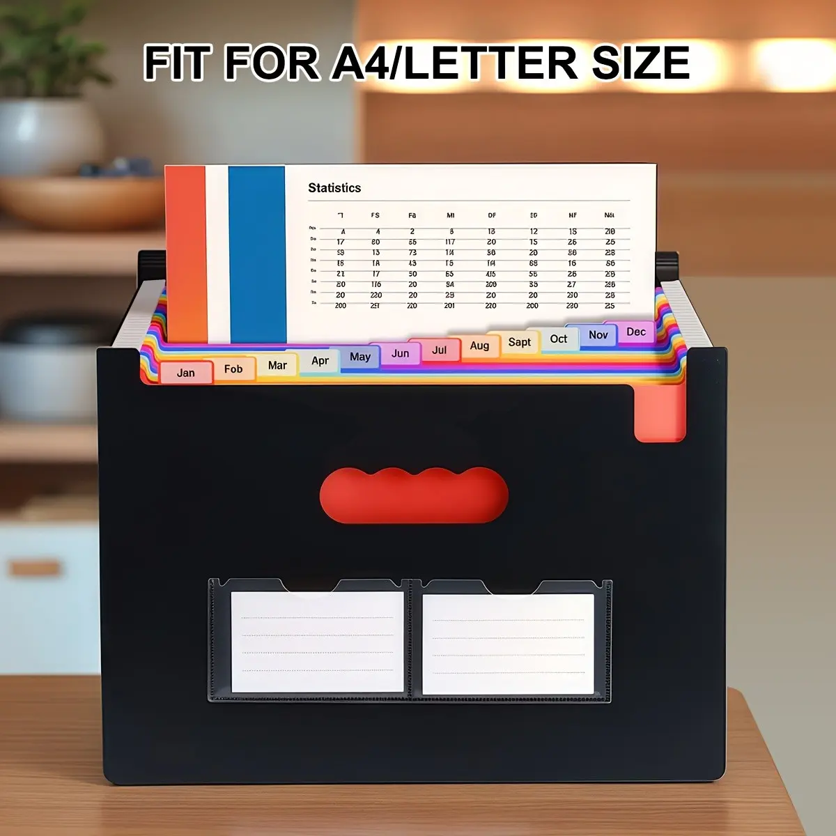 Accordion File Organizer, Filing Organizer, 13 Expandable Compartments, Portable Monthly Bills/tax/bills Sorter, A4/letter Size Document Folder