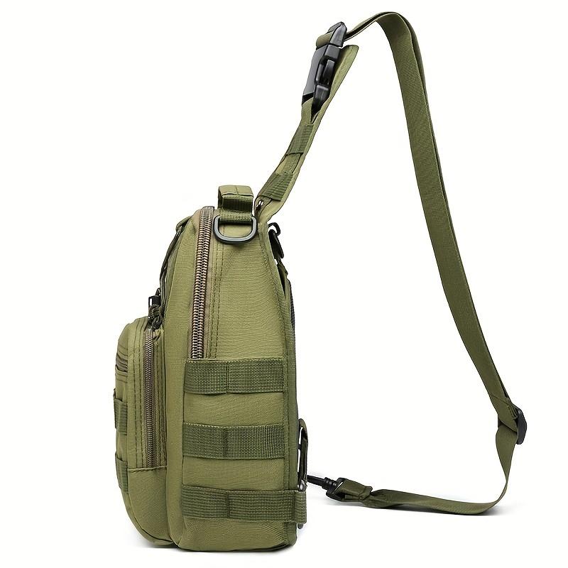 Multi-functional tactical chest pack - Adjustable shoulder straps, durable, zipper closure, breathable Oxford cloth material - Green outdoor sports crossbody bag, Molle, EDC chest pack, for hunting, fishing, camping - New Year's party, Christmas gift