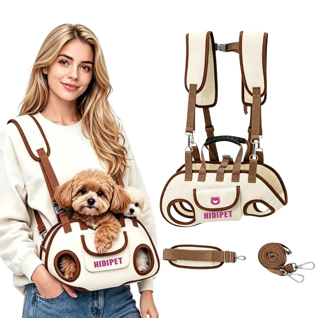 Hands Free Dog Backpack Carrier for Small Dogs, Breathable Pet Carrier with Adjustable Straps,Portable Shoulder Carrier Sling Backpack for Hiking, Camping, Walking, Cycling, Dog Backpack Carrier for Dogs,Dog Lift Harness