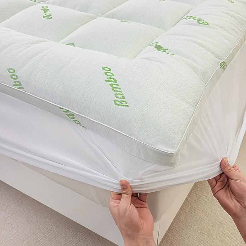 【New Year Deal】Cooling Mattress Topper, Extra Thick, Plush Quilted Pad with 8-21 Inch Deep Pockets, Overfilled with Breathable Polyester, Mattress Protector- Machine Washable 1000GSM