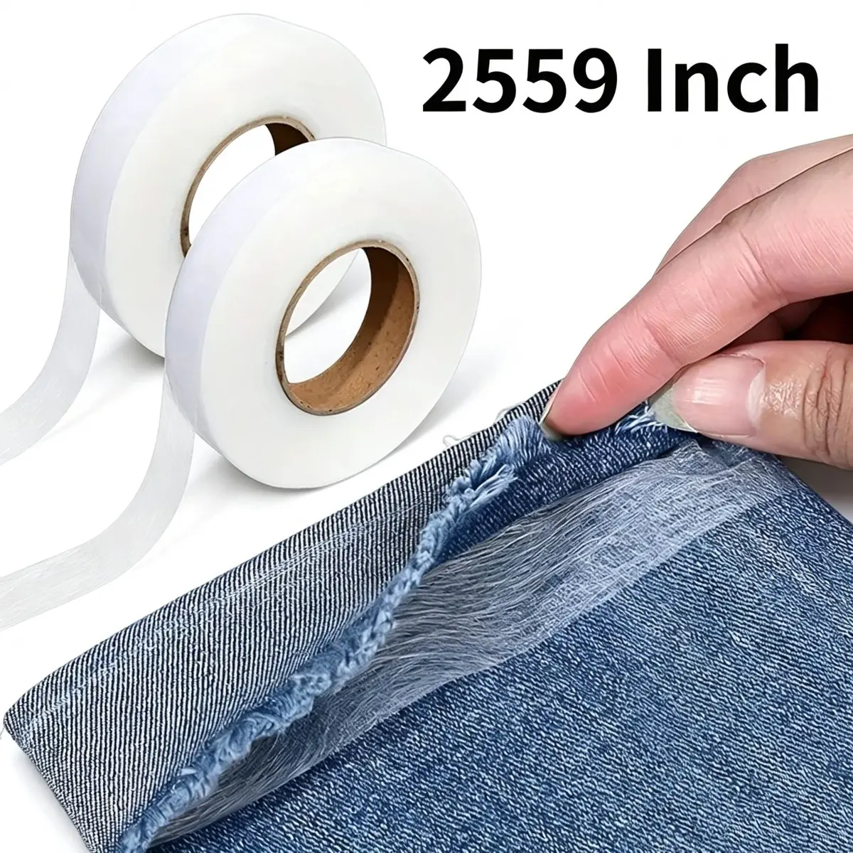 Non-Woven Iron-On Hem Tape, 2559 Inch Double-Sided Hot Melt Adhesive Strip for No-Sew Pants and Garment Alterations