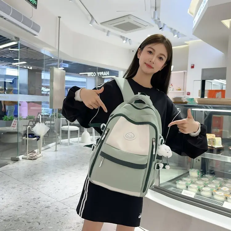 Korean Style Student Backpack, Large Capacity Simple School Bag, Lightweight Casual Campus Backpack for Middle High School Students