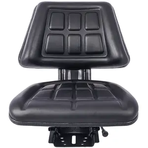 18.5*20*19.3 Inch Ergonomic Tractor Seat With Backrest High Density Foam Waterproof Black Cover Sliding Adjustable Mount Base Heavy Duty Lawn Mower Tractor Replacement Seat 20 LBS