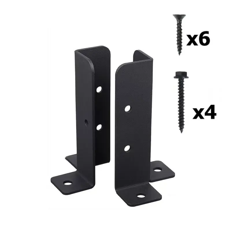 Adjustable deck post anchor bracket 2-piece set, metal support for wooden fences and gazebo posts, easy to install, space-saving design, structural support, compact mounting bracket, durable anchoring system, high-strength materials, metal hardware, post