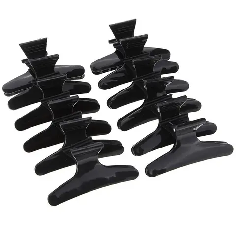 Solid Color Butterfly Hair Clips, 12pcs Hair Claw Clips for Women, flat claw clips, Claw Clip Pack, Professional Hairdressing Positioning Hair Clip Hair Section Clips for Beauty Salon & Barber Shop, Hairdressing Salon Accessory Set