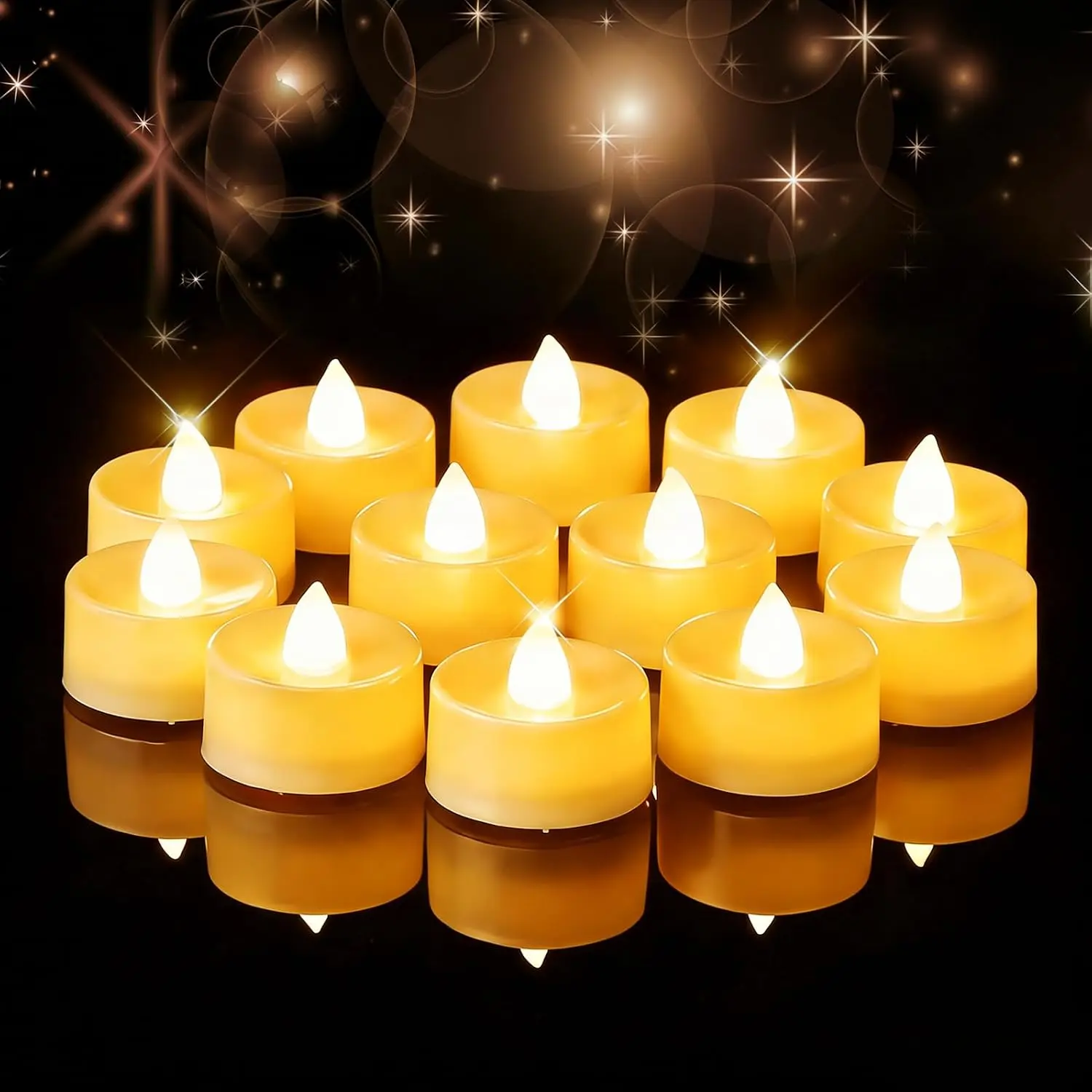 12/24/50/100/150 Pack  Operated  Lights Candles, 12Pack | Flameless  LED  Lights for Halloween, Wedding, Votive, Festival, Table Decor, Christmas, Party, Valentines ,