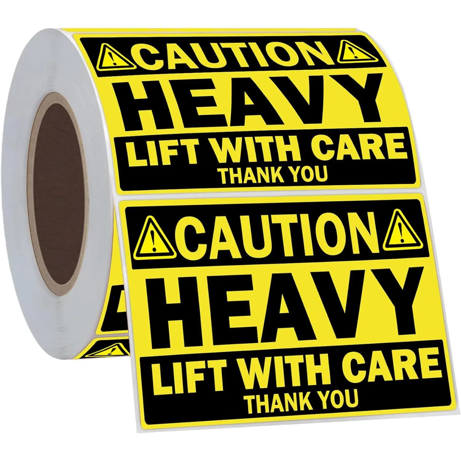 200-Count High Contrast Bold Colors Heavy Warning Shipping Labels, 2x3in Yellow Large Size Heavy Lift with Care Stickers for Warehouse Pallet Handling & Packing