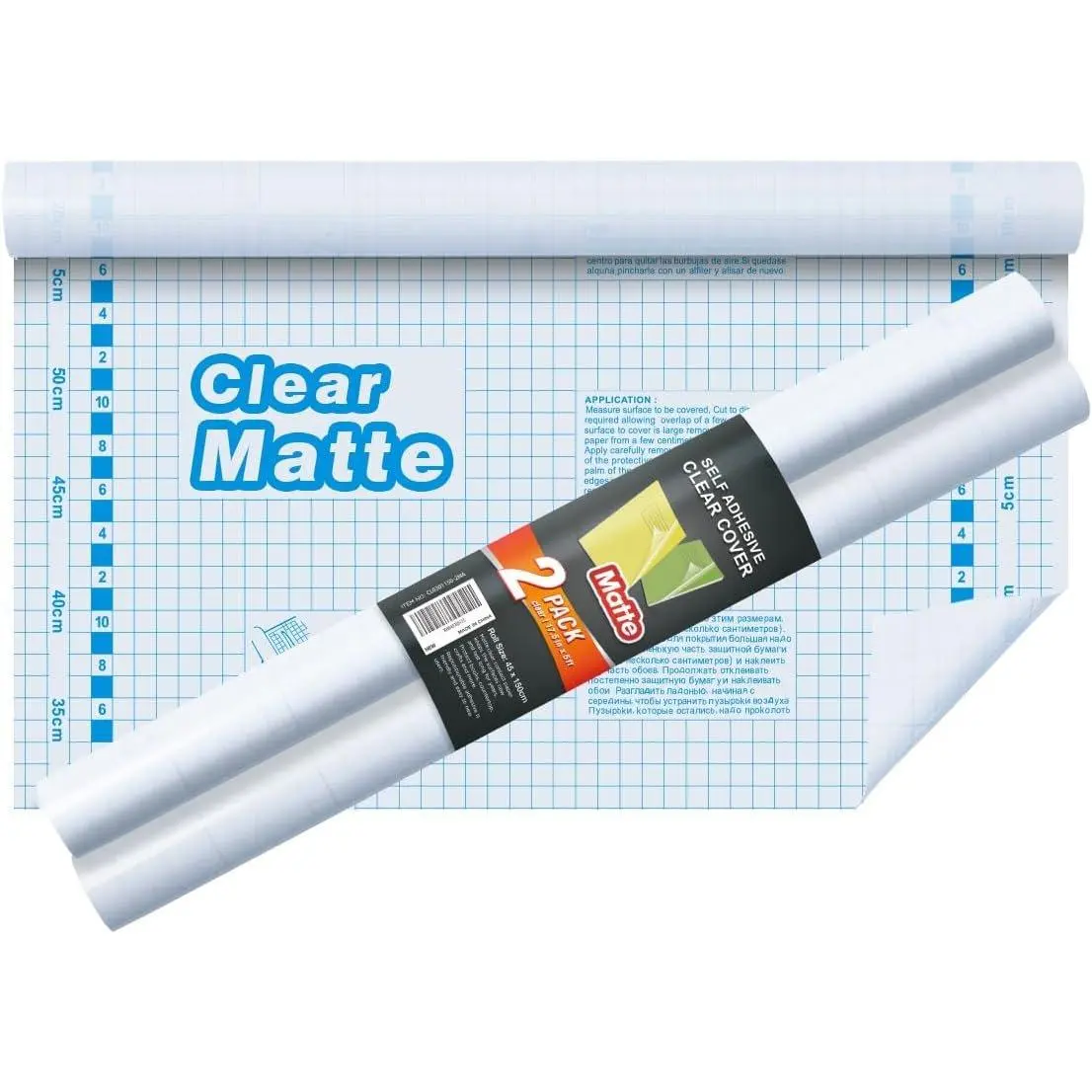 2 Pack Matte Clear Contact Paper Roll, Book Cover, 17.5 in x 5 ft