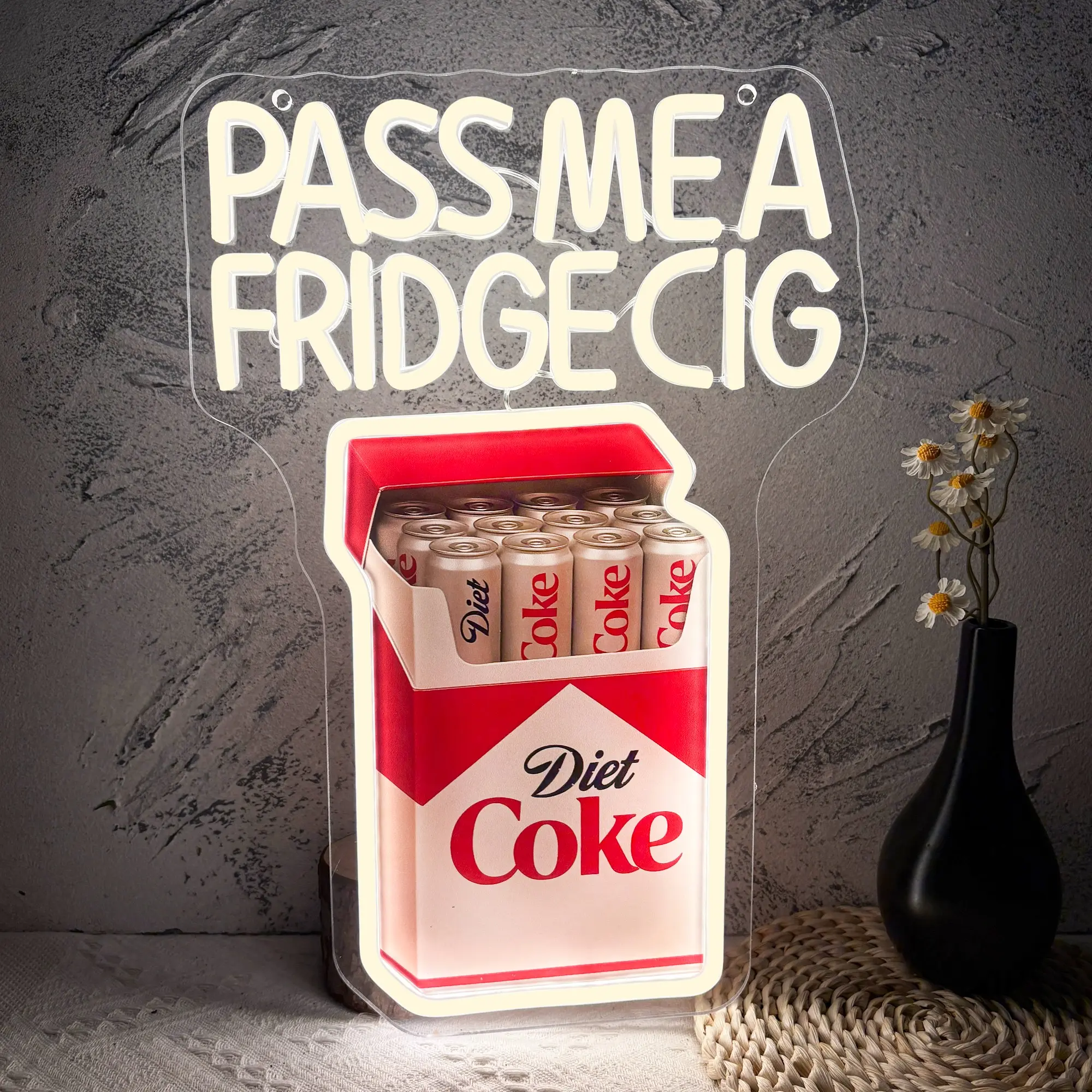 Bright, Retro-Style Neon Sign — USB-Powered, Illuminated Neon Light Design — Wall Decor for Bars, Man Caves, and Parties