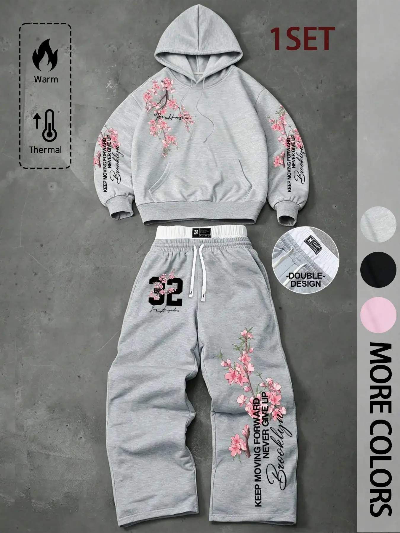 American Men's Casual Suit, Hooded Sweatshirt and Pants Set, Letter Cross Design, All Seasons, Comfortable and Breathable, Valencia Pant Set