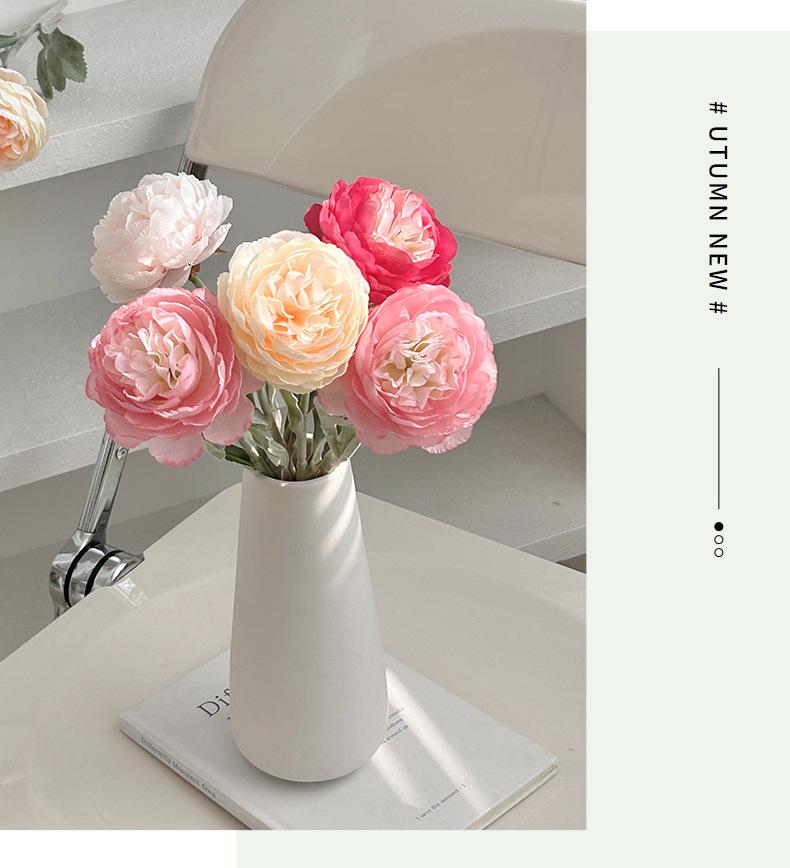 Artificial lily flowers, faux flower arrangements, bouquets for living room and dining table decorations, floral ornaments, peonies, high-end flower arrangements