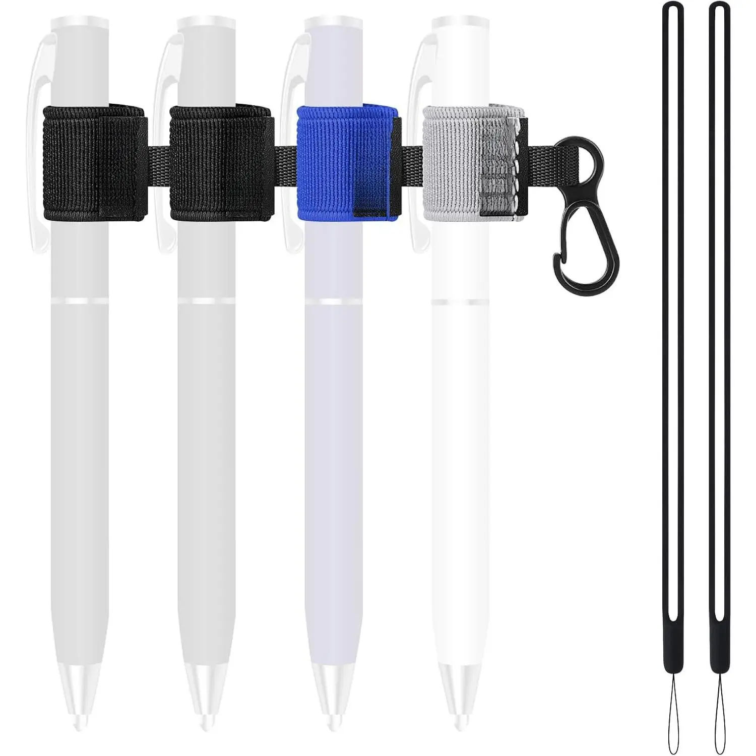 Pen Holder for Lanyard, 2  Lanyard Pen Leash(Dark-colored) | 2 Lanyard with 4 Pen Holder,  Pen Holder for Lanyard for , Teachers, Waitres, Carpenter