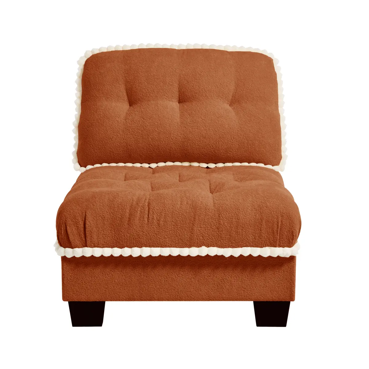Armless Sofa Chenille -Orange