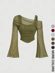 Valentine's Day Women's Drop Shoulder Slim Fit Casual T-Shirt, Fashionable Comfortable Autumn Top, Stylish Ladies' Clothing for Daily Wear