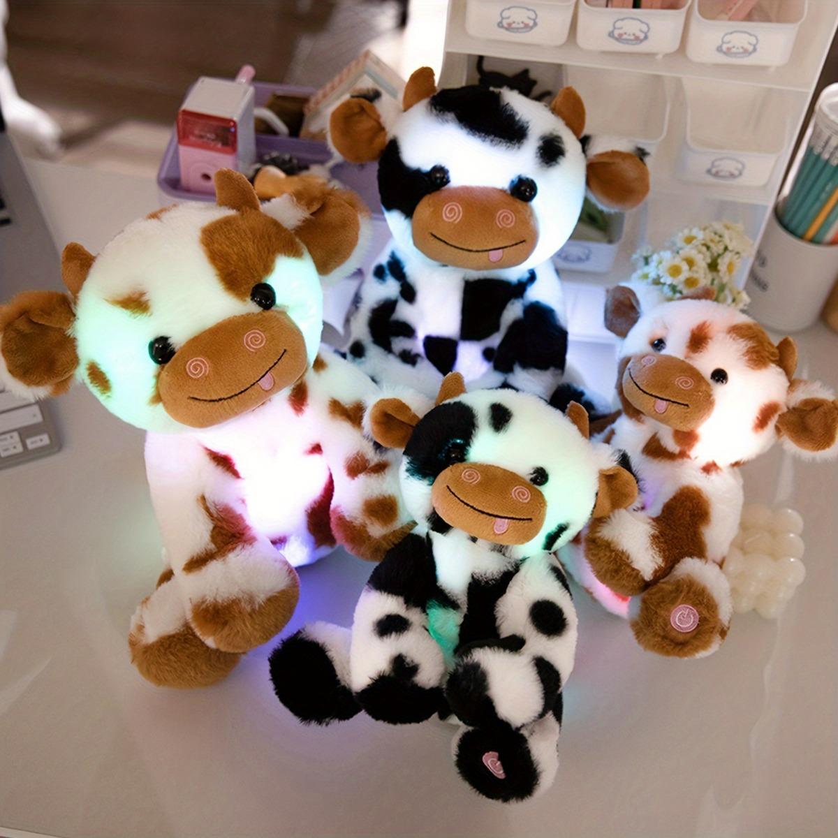 Cow Design Plush Toy, Huggable Stuffed Animal, 1 Count Cute Glow in the Dark Cow Plush Doll, Lighting Up, Birthday Gift for Teenagers, Home Decor