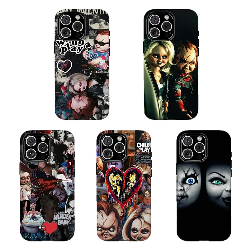 C-Child's Play C-Chucky & T-Tiffany Horror Slasher Movie Phone Case,Horror Movie Fan Gift,For iPhone 17 Pro Max 16 15 14 13 12 11 8 7 Plus Pro Max/X/XS/XR and for Samsung S21 S22 S23 S24 S25 S26 Fe/Plus/Ultra,Best Gift Idea, Protection Casing