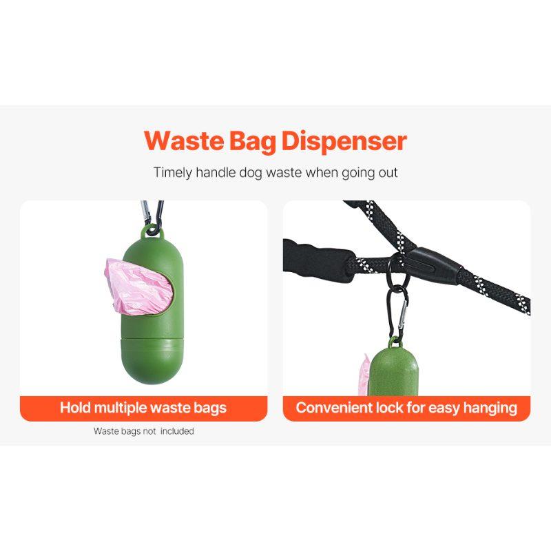 VEVOR Rope Dog Leash, 6ft Heavy Duty Dog Leash with Comfortable Padded Handle, Strong Nylon Thick Leash with Reflective Threads, Dog walking and Training Leash, for Medium Large Dogs (1/2 in, Black)