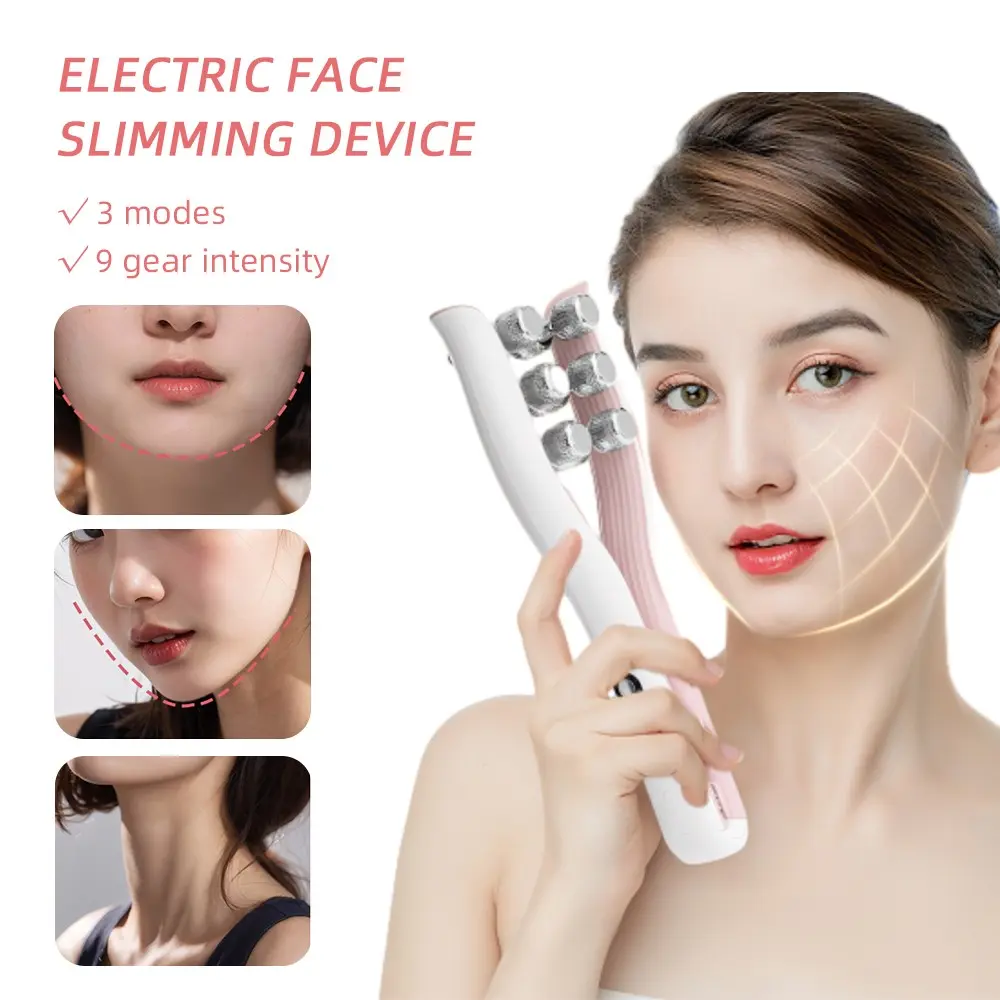 Roller Face Device, Beauty tool, Facial Shaping Tool with 360° Kneading, 12 Roller Massager, Improve Skin, 3 Adjustable Settings, Wireless Use, Smart Display, Facial Care Tools, Facial Beauty Massagers, Perfect Holiday Gift for Friends and Family