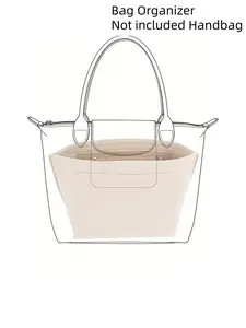 2026 New Purse Insert For Tote Insert, Felt Zipper Inter Bag with Multi Pocket, Travel Accessories Bag Organizer, Portable Inner Bag, Liner Storage Bag, Durable Pouch, For Handbag Organizer, Suitable for Longchamp Tote Bag, Gifts for Women