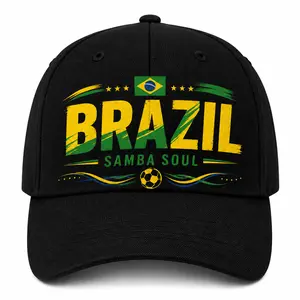 Brazil Soccer Fan Hat, Green Yellow Match Day Baseball Cap, Country Pride Game Day Gift for Soccer Lovers