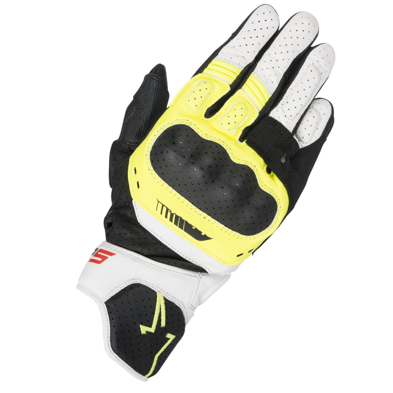 A Stars SP5 Summer Motorcycle Riding Gloves Premium Leather Touchscreen Racing Gloves Anti Slip Abrasion Resistant for Street Bike Enthusiasts