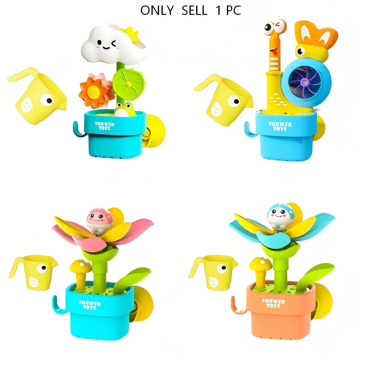 Magic Growth Cute Bath Toy for Toddlers 1-3 Years, Interactive Water Sprayer with Blooming Flowers and Rising Mushrooms, Fun Sensory Bath Toy for Babies 18+ Months