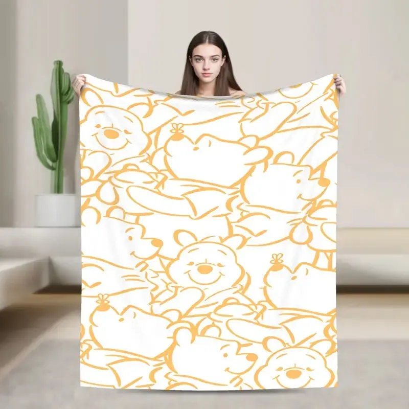 W-Winnies the P-Pooh Blanket Quality Super Soft  Throw Blanket Winter Travel Car Sofa Home Casual Bedspread
