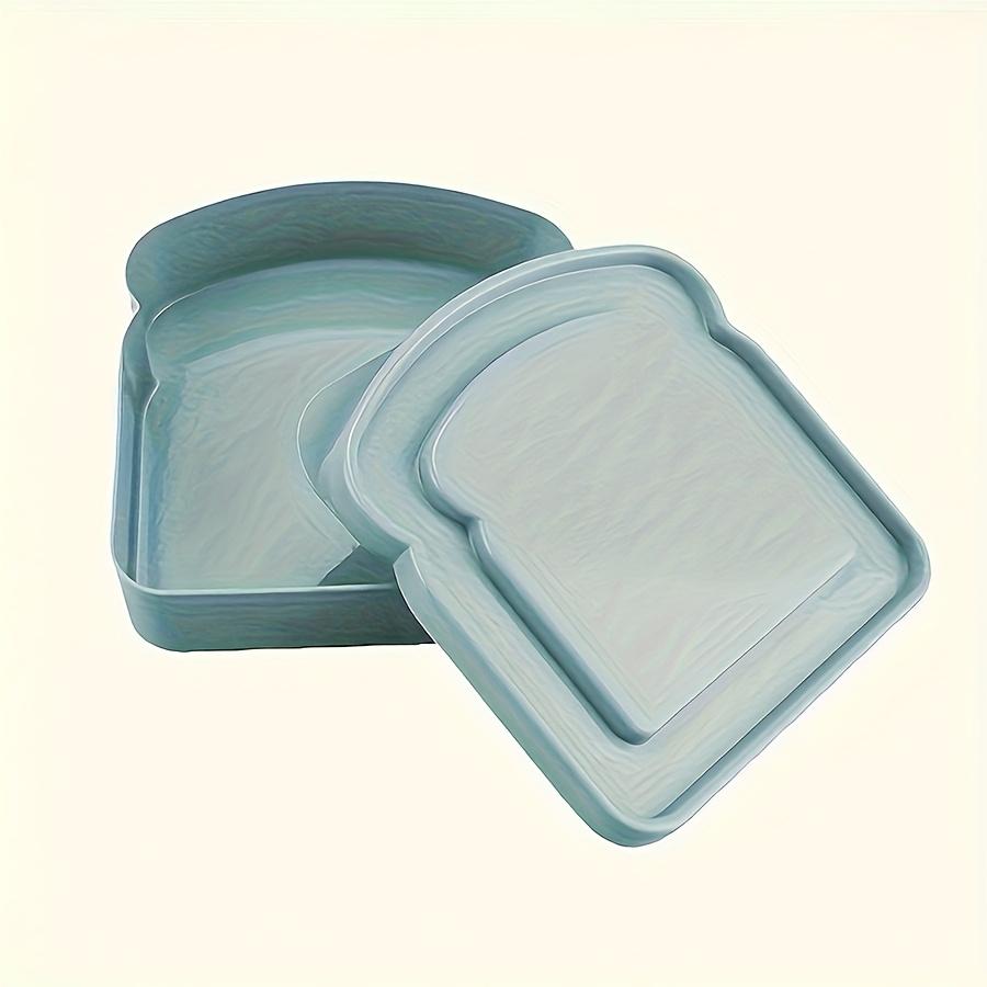 Sandwich Box / Lunch Box - Plastic Toast-Shaped Food Storage Container with Lid |   Microwave & Dishwasher Safe |   Suitable for Home Use or Adults (Colorful)