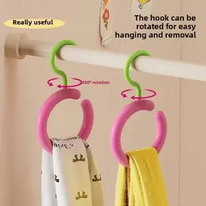 Dopamine Hook Multifunctional Rotatable Scarf and Hat Storage Hanger Silk Scarf Display Rack Non-Slip Clothes Hanger