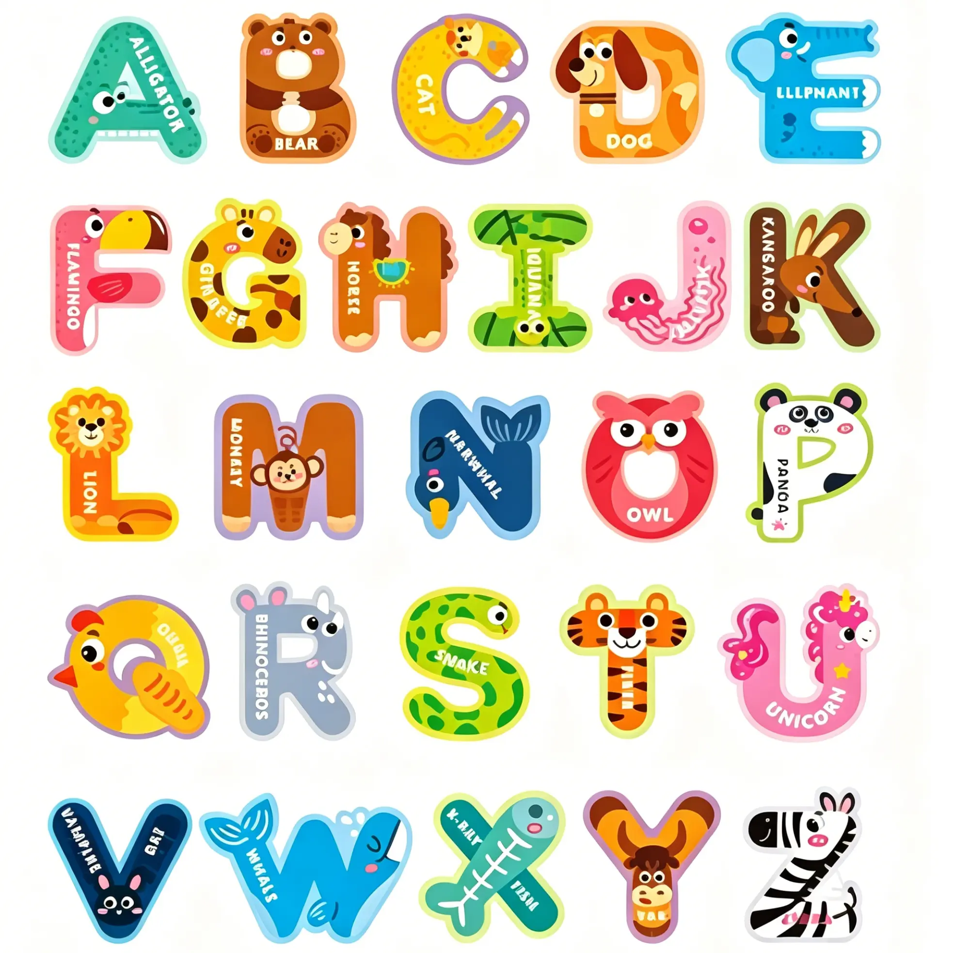 Magnetic Letters, Colorful ABC Animal Alphabet Fridge Magnets Decor, Thick EVA Material, Suitable for Toddlers Aged 3 4 5 ((Thicken) Uppercase Letter), Magnetic Item