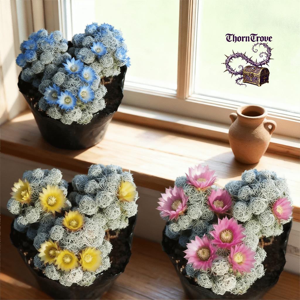 White Bird Cactus - Snow White Pompom-Pom, Thornless and Safe, Easy to Raise Succulents, Suitable for Tabletop Decoration