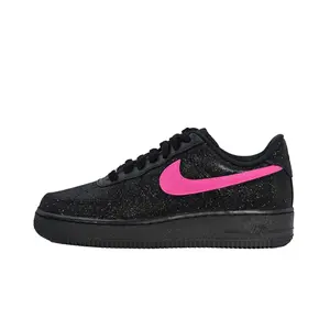 Nike Air Force 1 Custom Low-Top Sneakers for Men and Women: Sparkling Pink and Black, Luxury Retro Style, Lightweight and Versatile Verifiable, with credentials and supporting global authentication