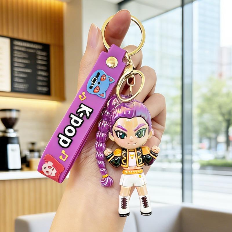 Colorful electroplating witch hunter keychain K-pop animation character fashion bag pendant cartoon silicone gift