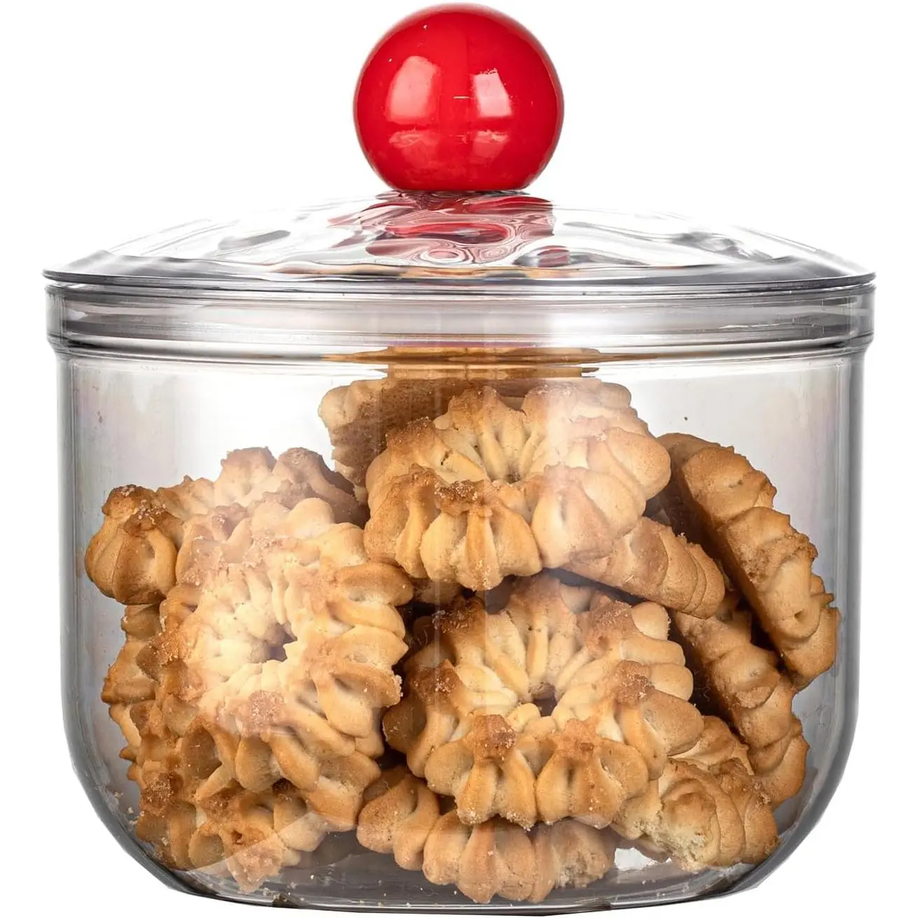 30oz Plastic Cookie Jar with Airtight Lid, Clear  Storage Container for Candy, Snacks, Pantry Organization