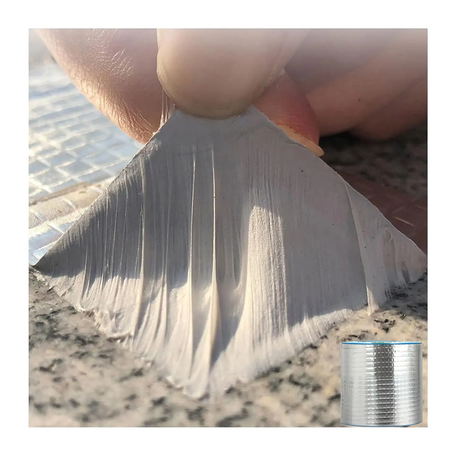 Butyl Tape  Tape,  Foil Butyl Seal Tape for Leakage, Butyl Rubber Tape for Reapring for Boat, Pipe Sealing, Roof Crack, RV, Awning, Window Sealing - 4"W x 16'L