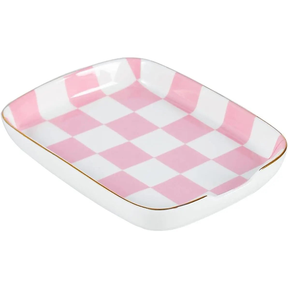 Ceramic Spoon Rest for Stove Top, Checkered Spoon Holder Utensil Rest, Cute Spoon Rests for Coffee Bar, Kitchen Counter Decor Cooking  for Housewarming ()