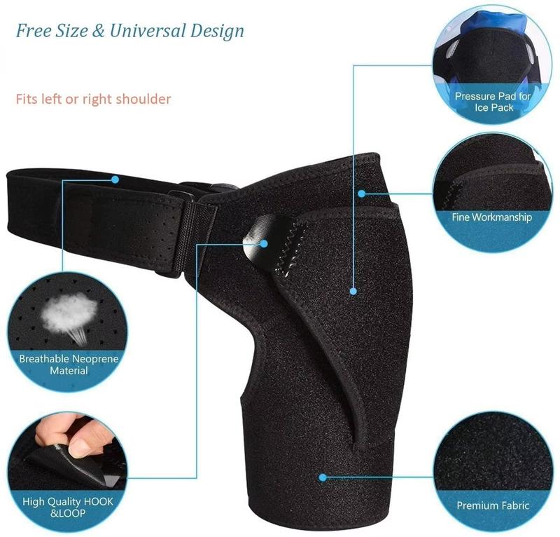 Adjustable Shoulder Support Brace with Compression Pad for Rotator Cuff Relief AC Joint Pain Recovery Left Right Shoulder Injury Stabilizer Adjustable Shoulder Support Brace with Compression Pad for Rotator Cuff Relief AC Joint Pain Recovery Left Right Shoulder Injury Stabilizer