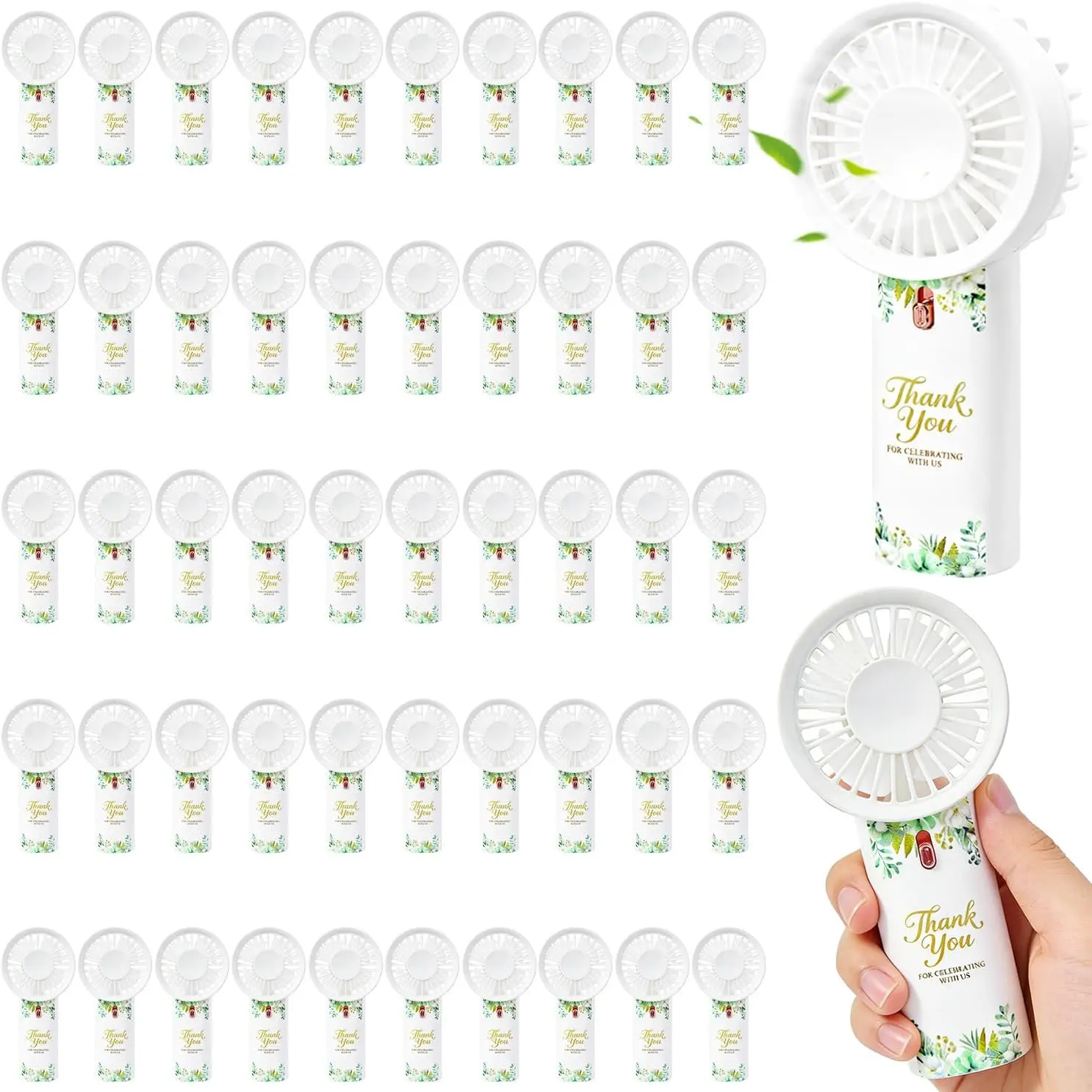 Electric Wedding Fans Mini Portable Fan 50 count Small Handheld Fan  Operated Hand Fans Bulk Lightweight Personal Fan for Wedding Guests Bridal Party Favor Bridesmaid Gifts (  Not Include)