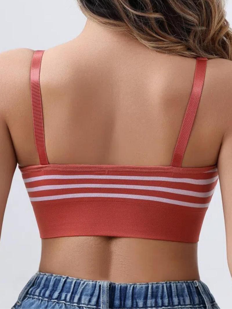 Maternity Solid Color/striped Print Nursing Bra, Adjustable Strap Seamless Double Layer Soft Support Nursing Bras, Maternity Underwear for All Seasons, Underwear for Women, Soft Fabric Bra