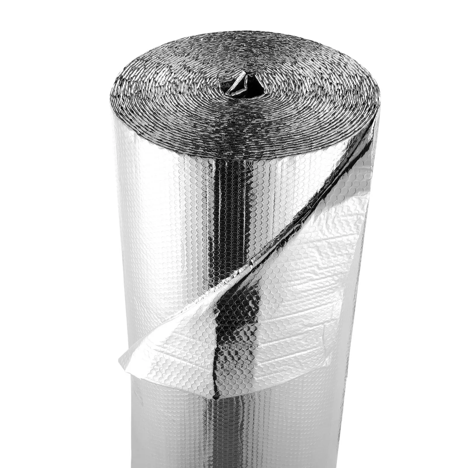 VEVOR Double Sided Reflective Insulation Roll, 6mm 4x100ft 48in Aluminum Foil Radiant Barrier, 20lbs Puncture-Resistant Dual-Layer Air Bubble Thermal Shield, Easy Installation for Windows, Garage Doors, Heat Reflection No Extra Effort
