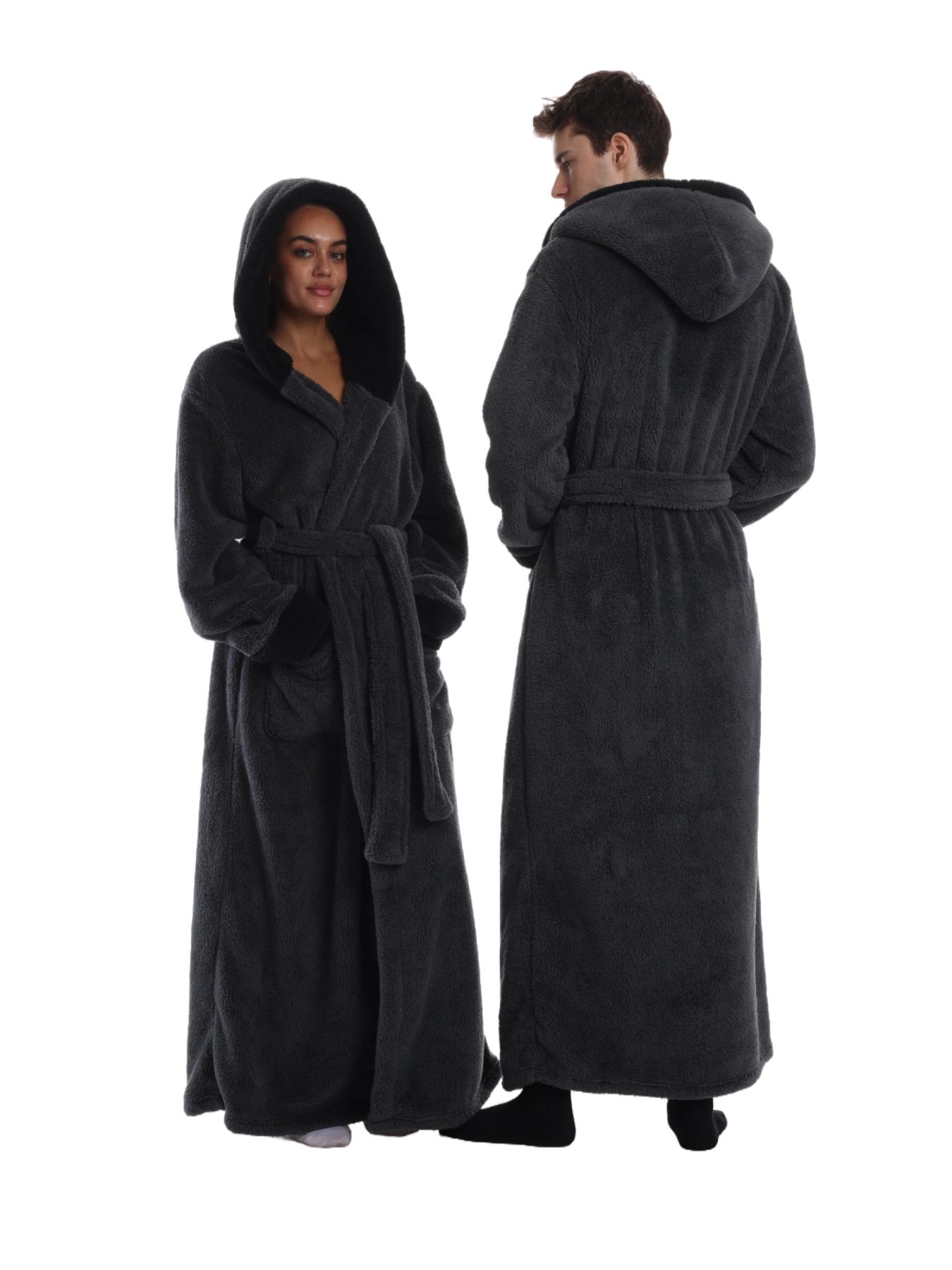 New Autumn Winter Lazy Blanket, Hooded Home Wear, Cute Animal Print, Long Sleeve Thickening Couple Bathrobe, Outdoor Cold Protection